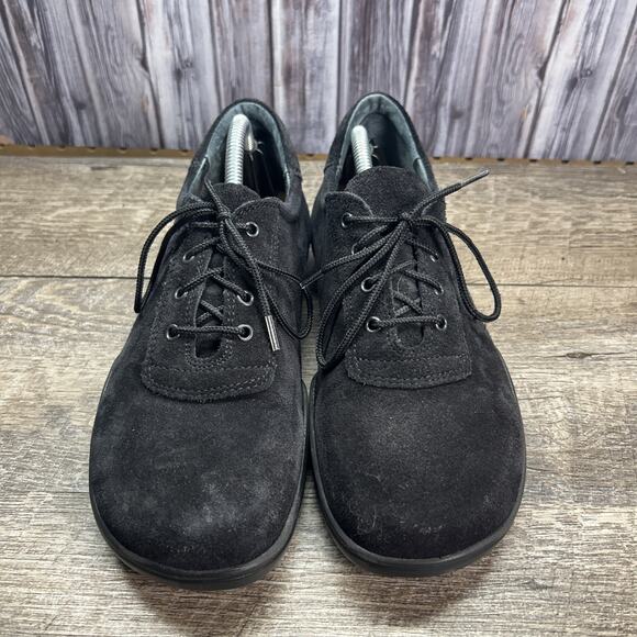 Footprints By Birkenstock Womens 38/245 US 7.5-8 Black Suede Padua Lace Shoe - Picture 2 of 16